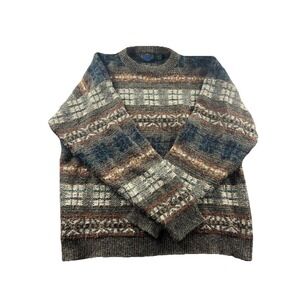 VINTAGE Etchings Sweater Wool Blend Southwest Aztec Geometric Knit Men's XL